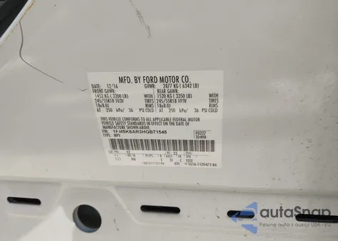 2017 Ford Utility Police Interceptor from USA, damaged, VIN 1FM5K8AR3HGB71545